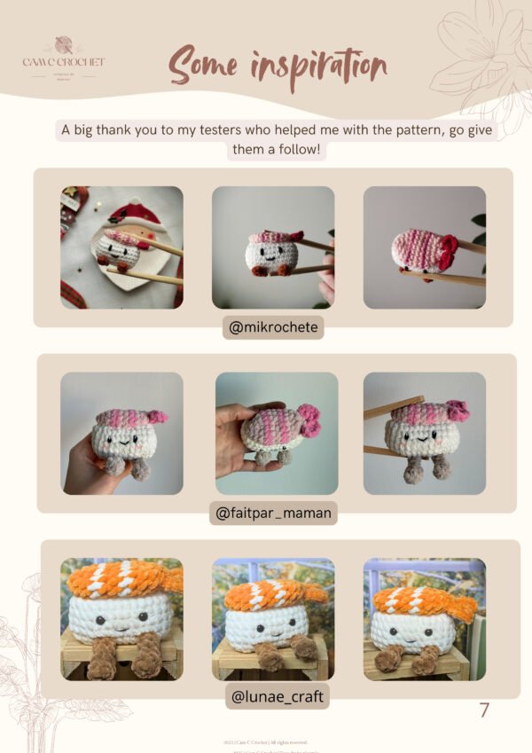 Yuni le Sushi - Patron crochet (FR et EN)