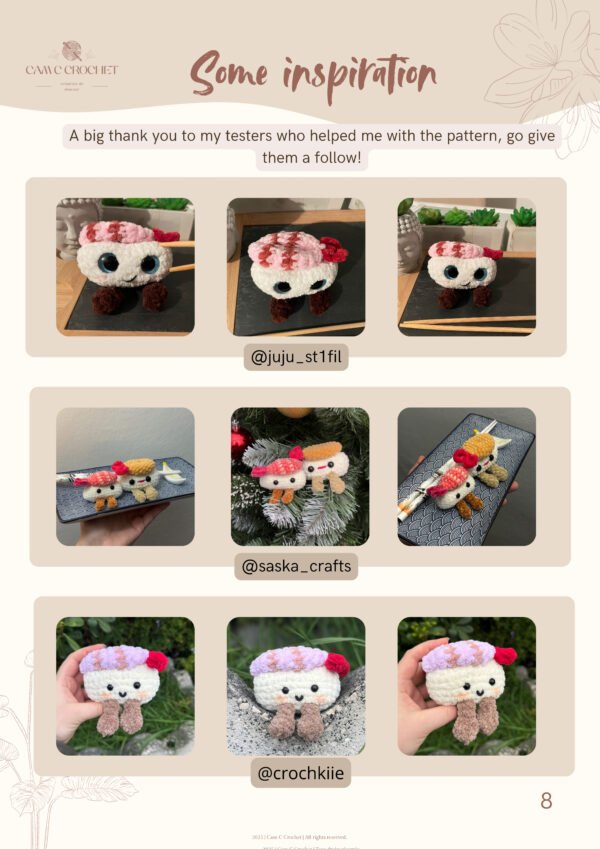 Yuni le Sushi - Patron crochet (FR et EN)